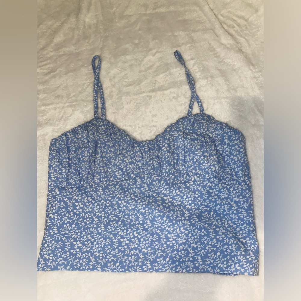 Princess Polly Floral Blue Tank top Size 8